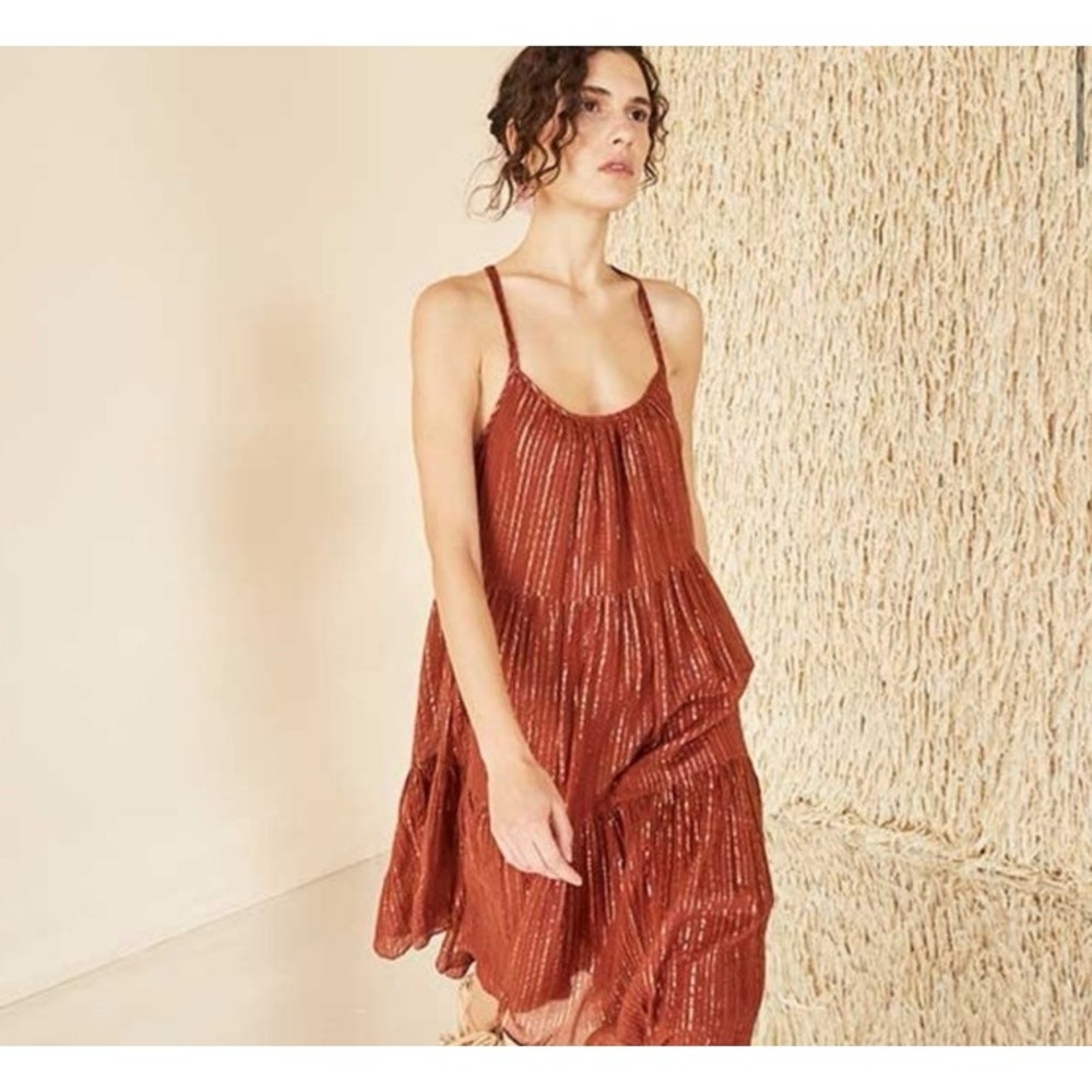 Ulla Johnson Samara Dress Mahognay Cotto Gauze Size‎ 00
